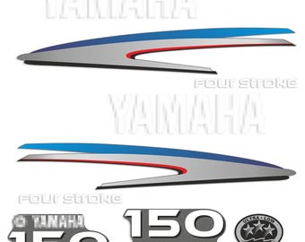 Yamaha 150 HP Four Stroke outboard engine decals sticker set reproduction