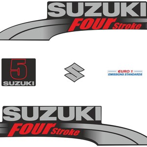 Suzuki DF5 5hp Four Stroke - 2003 - 2009 outboard engine decals sticker set reproduction