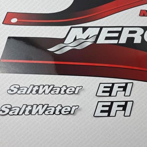 Mercury 90 HP EFI SaltWater Outboard Decal Set – Blue Sticker Kit (Reproduction)