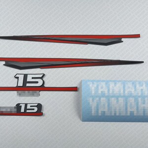 Yamaha  15 HP Two Stroke outboard engine decals sticker set reproduction