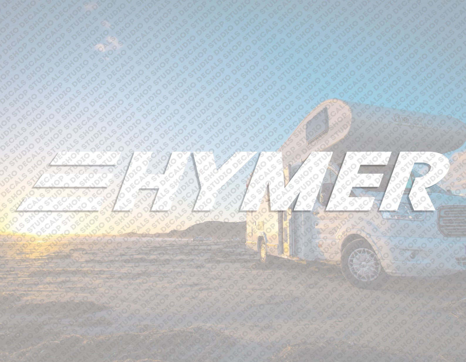 Custom Hymer Motorhome Decal/Sticker Set – 585mm Long, Choose Your 2 Colours