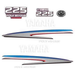 Yamaha  225 HP Four Stroke outboard engine decals sticker set reproduction