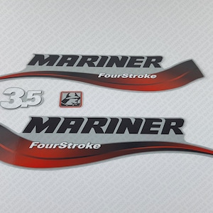 Reproduction d&#39;un jeu d&#39;autocollants pour moteur hors-bord Mariner 3,5 CV quatre temps