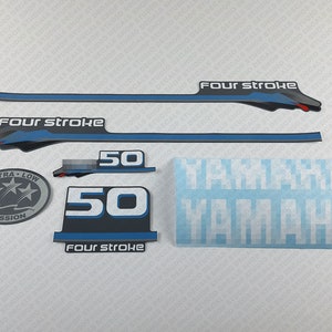 Yamaha 50 HP Four Stroke 2000 outboard engine decals sticker set reproduction