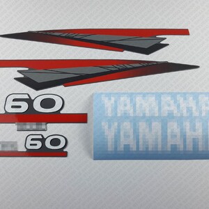 Yamaha  60 HP Two Stroke outboard engine decals sticker set reproduction