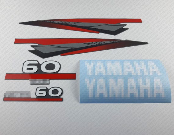 ヤマハ60馬力2ストローク船外機用デカールステッカーセット（復刻版 