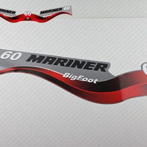 Reproduction d&#39;un jeu d&#39;autocollants pour moteur hors-bord Mariner Big Foot deux temps 2003-2012 60 CV