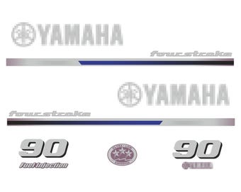 For YAMAHA F 250 Four Stroke. SILVER Vinyl Decal Set From