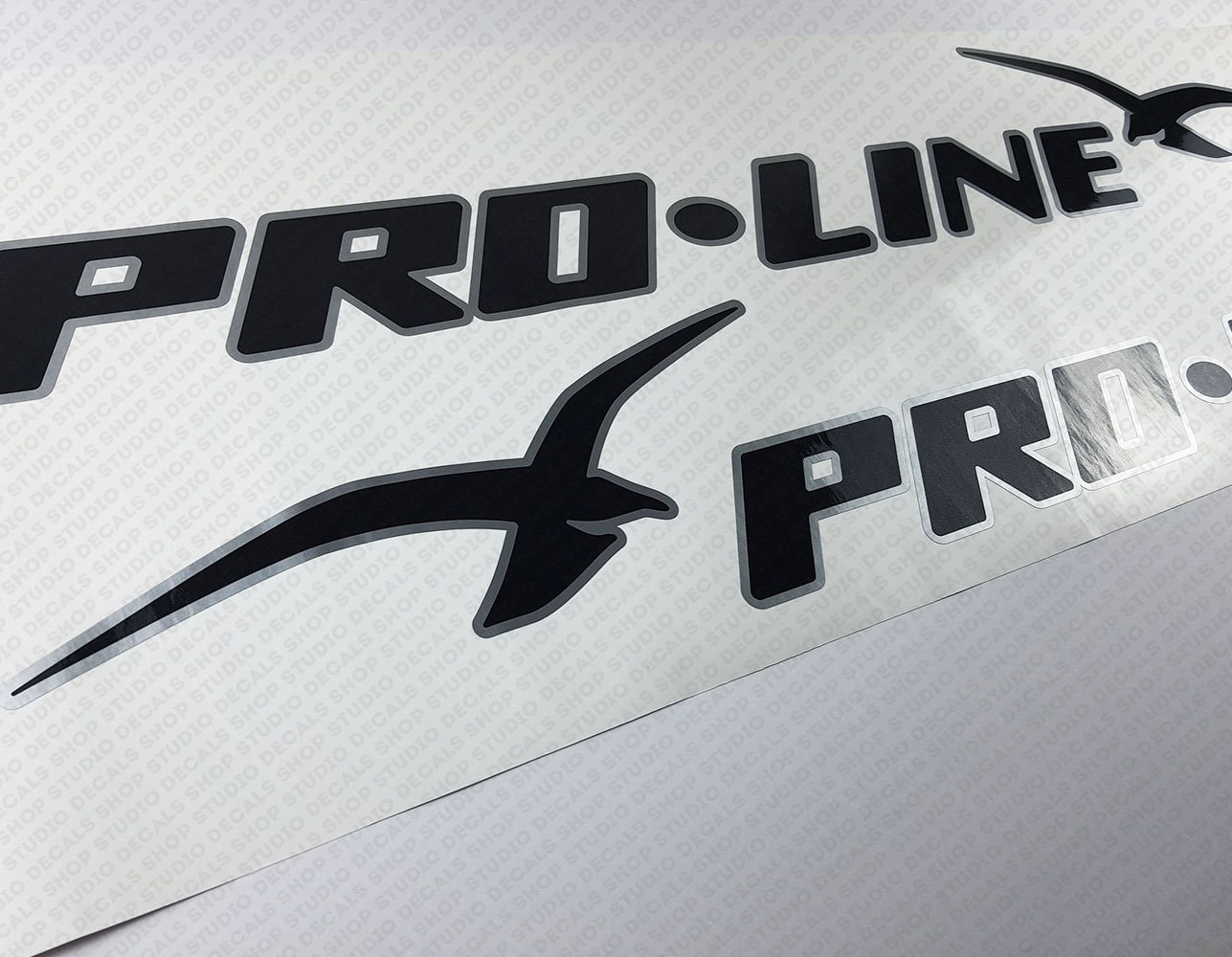 Pro Line Sign Pro Line Boat Logo Silver Decal Set of 2 X 40