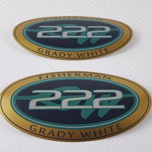 Stickers pêcheur Grady White 222, lot de 2 x 5 po.
