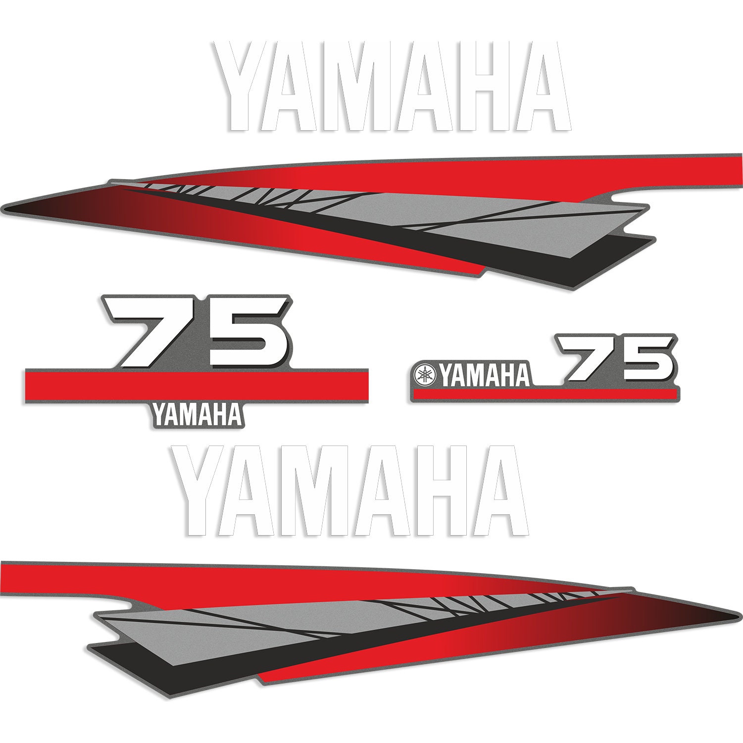 Yamaha 75 HP Two Stroke Outboard Engine Decals Sticker Set Etsy Canada
