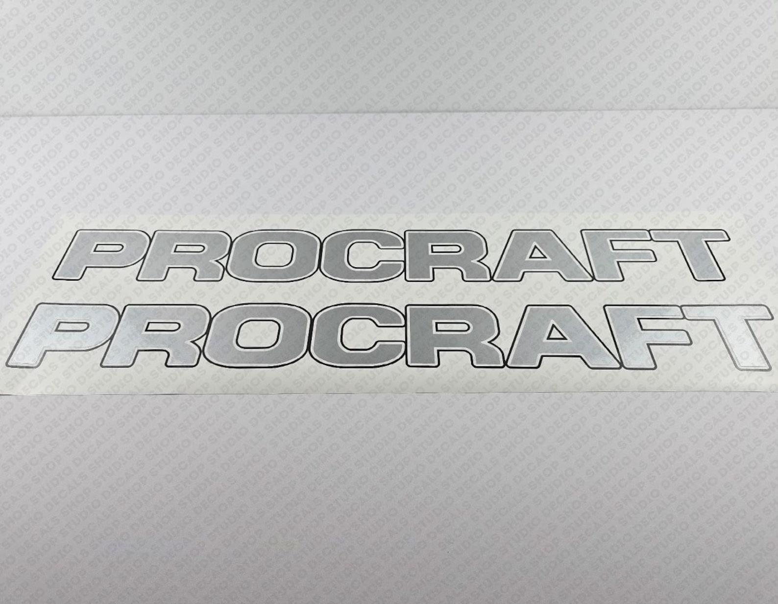 Procraft Boat Logo Silver Decal Set of 2 X 31.25