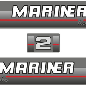 Reproduction d&#39;un jeu d&#39;autocollants pour moteur hors-bord deux temps Mariner Two 2HP 1984-1990