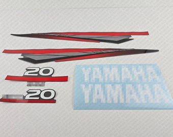 Yamaha  20 HP Two Stroke outboard engine decals sticker set reproduction