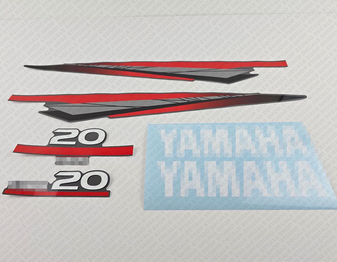 Yamaha 20 HP Two Stroke Outboard Engine Decals Sticker Set Reproduction ...