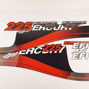 Jeu d&#39;autocollants pour moteurs hors-bord Mercury 225 ch EFI BlueWater Series
