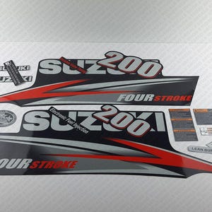 Suzuki DF200 200hp Four Stroke - 2010 - 2013 outboard engine decals sticker set reproduction