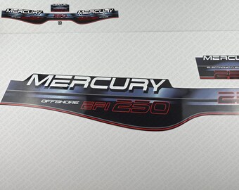 Mercury 250HP EFI Offshore 1994-1998 outboard engine decals sticker set reproduction