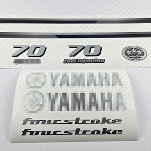 Yamaha 70 HP Four Stroke 2013 outboard engine decals sticker set reproduction