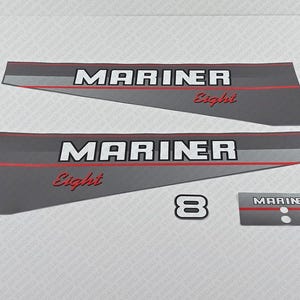 Mariner 8HP Eight 1991-1996 Two Stroke outboard engine decals sticker set reproduction