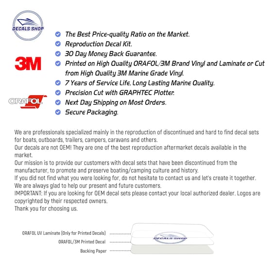 BENNINGTON BOAT LOGO SILVER DECALS STICKERS 22 X 6.4 2pcs. - Foto 9