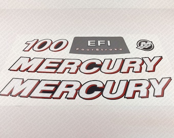 Mercury 100 HP Four Stroke EFI 2006-2012 outboard engine decals sticker set reproduction