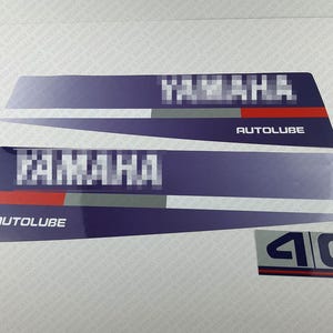 Yamaha 40 HP Two Stroke Autolube outboard engine decals sticker set reproduction