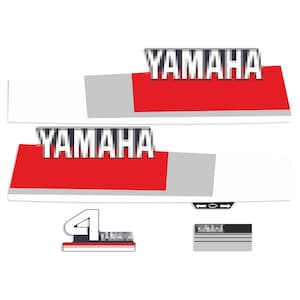 Yamaha 4 HP Two Stroke outboard engine decals sticker set reproduction