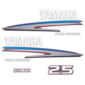 Yamaha 2.5 HP Four Stroke outboard engine decals sticker set reproduction