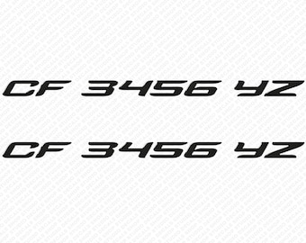Supra Matching Font Boat Raised Domed Registration Decals Stickers 57.2&quot; by 3&quot; height set of 2