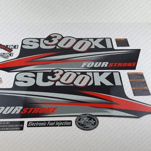 Suzuki DF300 300hp Four Stroke - 2010 - 2013 outboard engine decals sticker set reproduction