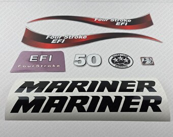 Mariner 8hp Outboard Engine Decals/Sticker Kit – Rainbow Graphics, Reproduction