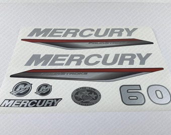 Mercury 60 HP Four Stroke 2019-2022 outboard engine decals sticker set reproduction