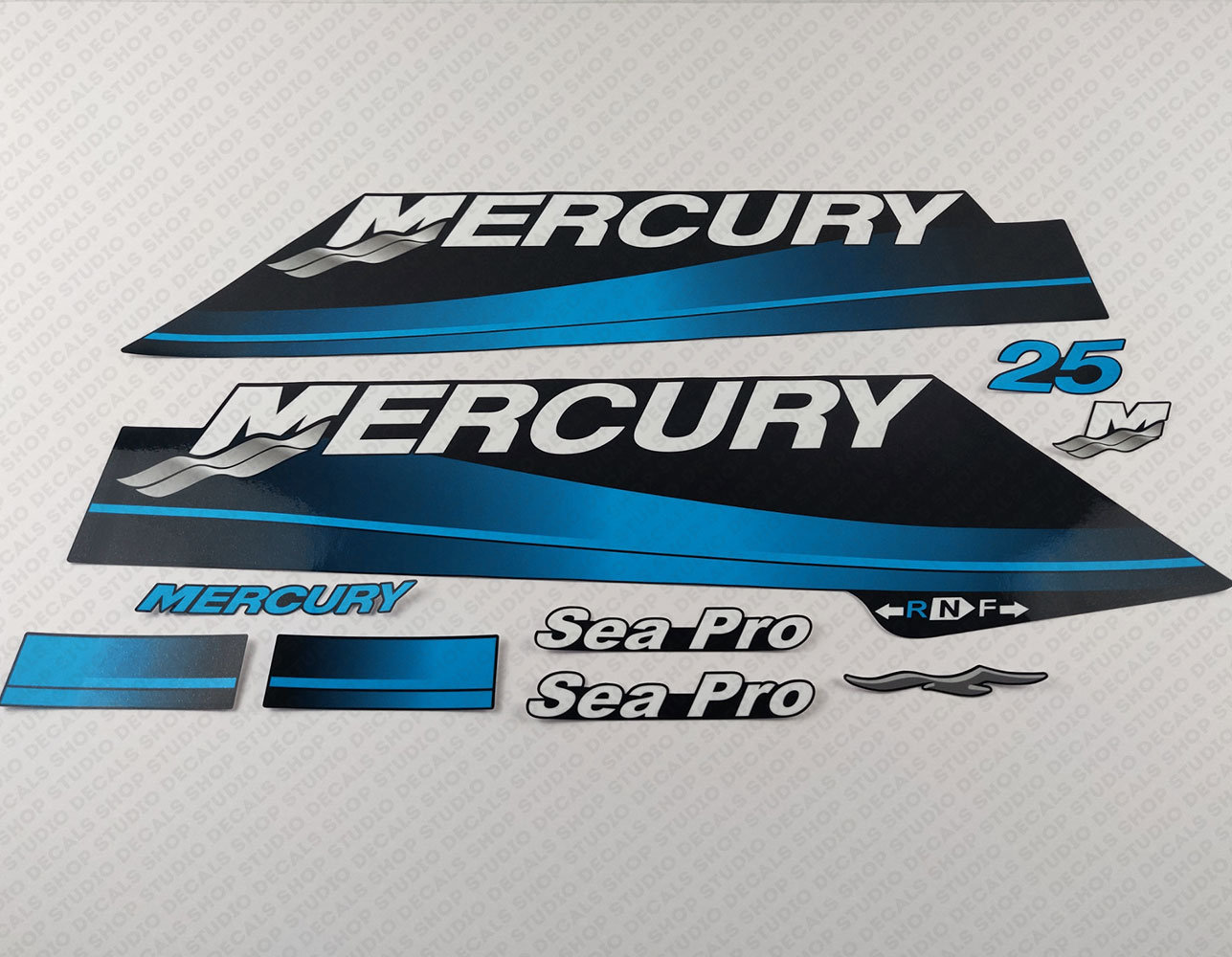 Kit De Décalcomanies Mercury 60 4 Temps Moteur Hors-bord - Autocollants Graphiques Argentés