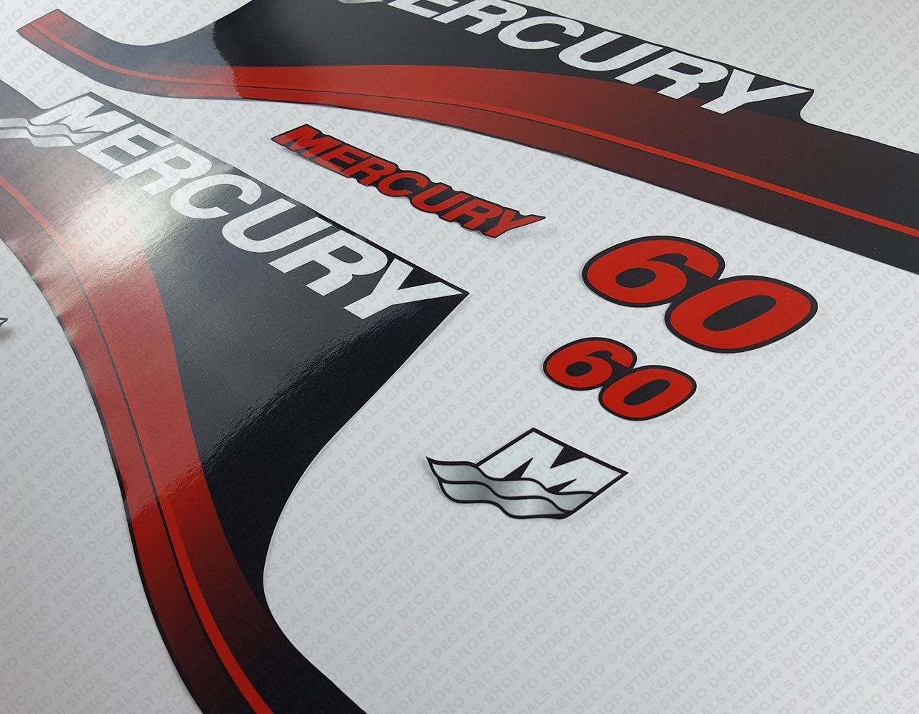 thumbnail image 2 of Mercury 60 FourStroke Outboard Vinyl Decal Set - BOAT-MOTO Sticker Kit 2 of 6