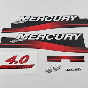 Mercury 4 HP Two Stroke 2000-2005 outboard engine decals sticker set reproduction