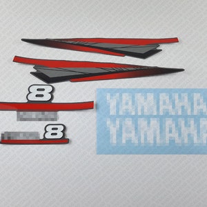 Yamaha  8 HP Two Stroke outboard engine decals sticker set reproduction