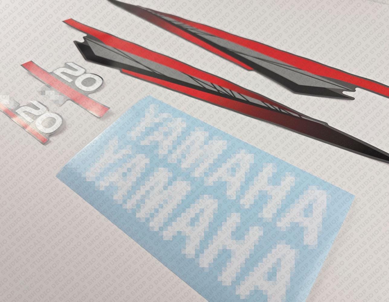 Yamaha 20 HP Two Stroke Outboard Engine Decals Sticker Set Reproduction ...