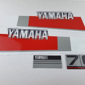 Yamaha  70 HP Two Stroke 80&#39;s outboard engine decals sticker set reproduction