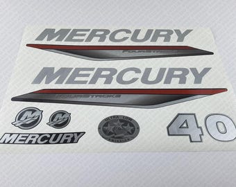 Mercury 40 HP Four Stroke 2019-2022 outboard engine decals sticker set reproduction