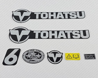 Tohatsu 6 HP Four Stroke 2020 outboard engine decals sticker set reproduction