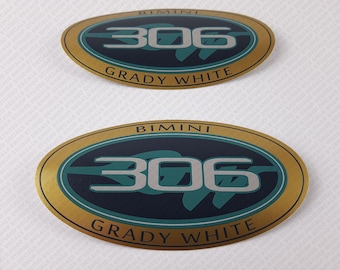 Grady White 306 Bimini Decals 5" x 2.7" 2pcs.