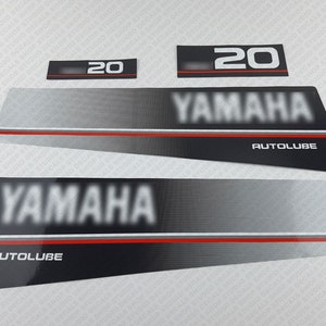 Yamaha  20 HP Autolube Two Stroke outboard engine decals sticker set reproduction