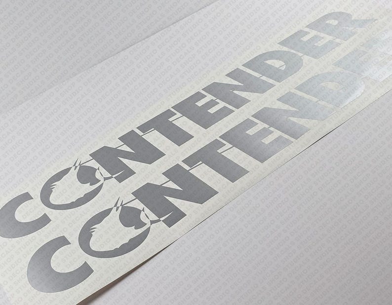 Contender Boat Logo Silver Decals Set of 2 X 26