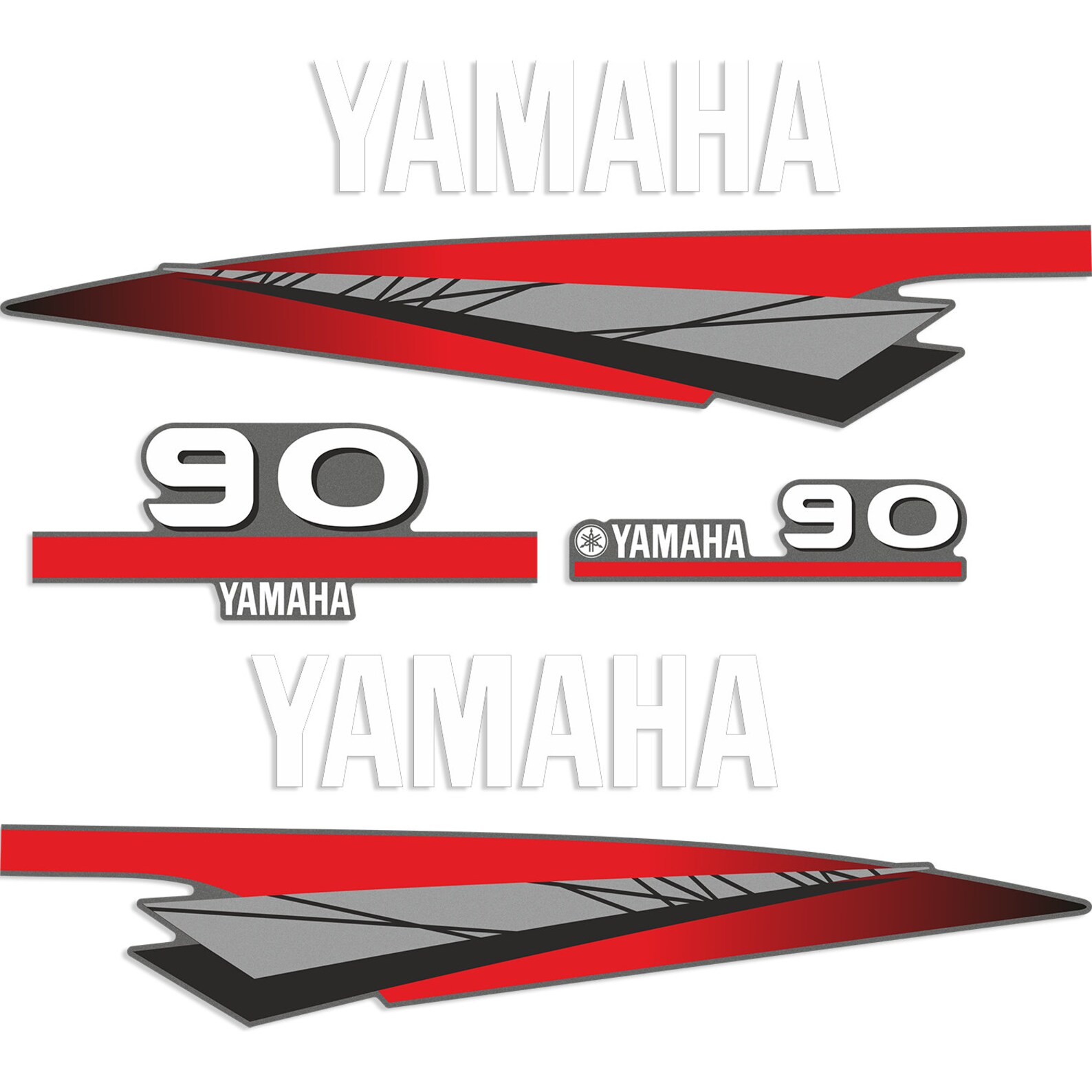 Yamaha 90 HP Two Stroke Outboard Engine Decals Sticker Set Etsy