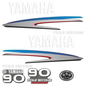 Yamaha 90 HP Four Stroke outboard engine decals sticker set reproduction