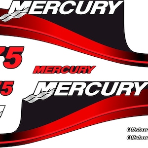 Jeu d&#39;autocollants pour moteurs hors-bord Mercury 175 ch Offshore Edition