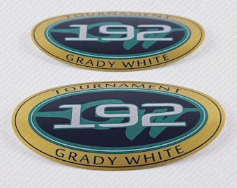 Calcomanías para Grady White 192 Tournament, 5" x 2.7", 2 unidades.