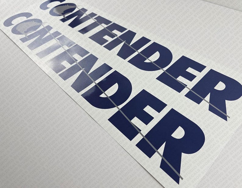 Contender Boat Logo Blue/gray Decals Set of 2 X 26