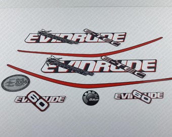 Evinrude 60HP E-tec outboard engine decals sticker set reproduction